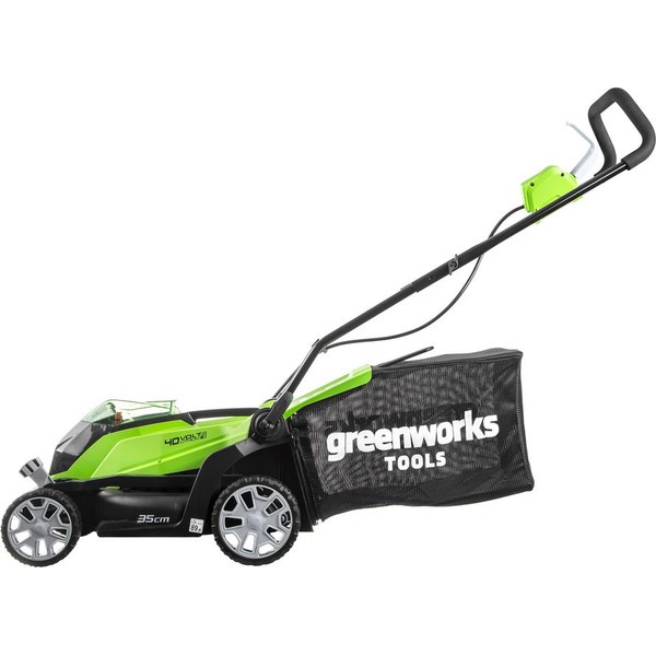 Greenworks G40LM35K2X — аккумуляторная, несамоходная