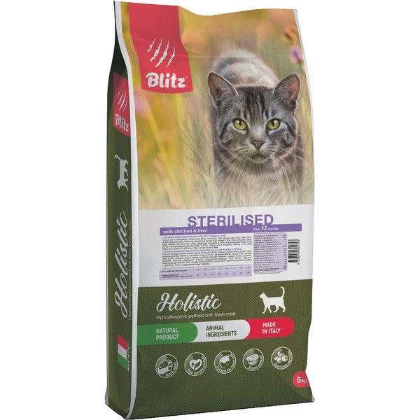 Blitz Holistic Sterilised (с курицей и печенью) — холистик, низкозерновой