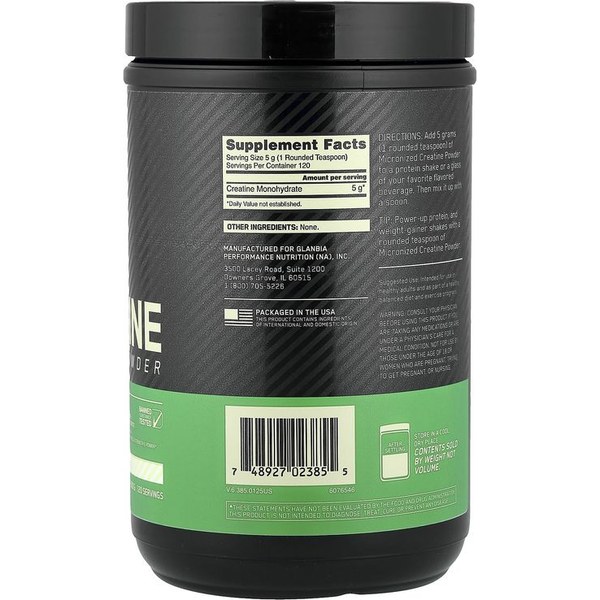 Optimum Nutrition Micronized Creatine Powder — моногидрат, микронизированный порошок