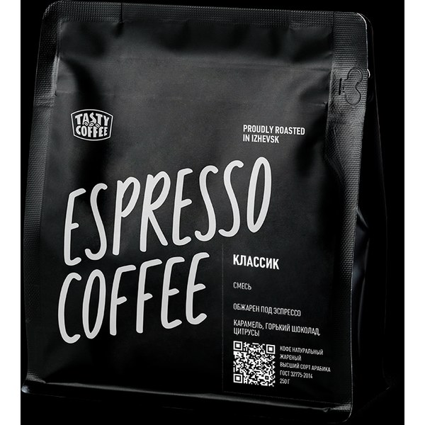 Tasty Coffee Classic Espresso — зерновой, арабика+робуста